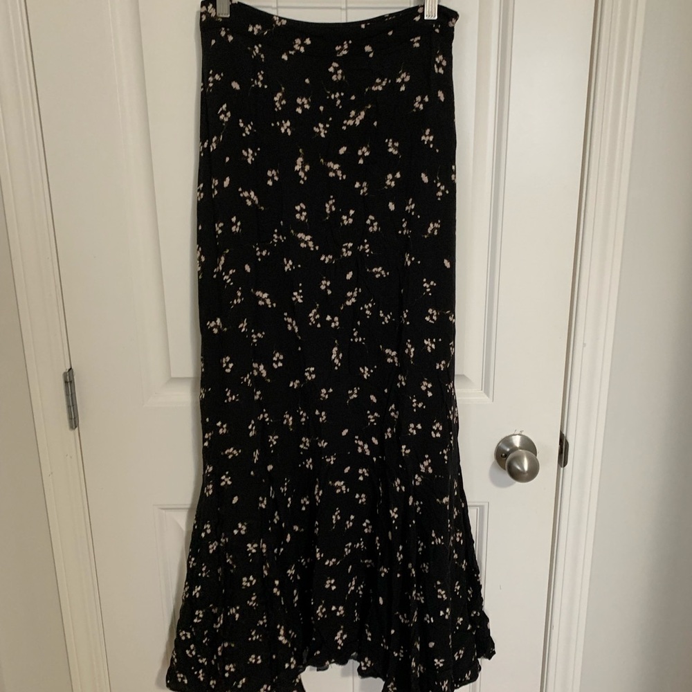 Free People Floral Black Maxi Skirt